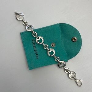 Tiffany & Co Silver stencil heart link bracelet